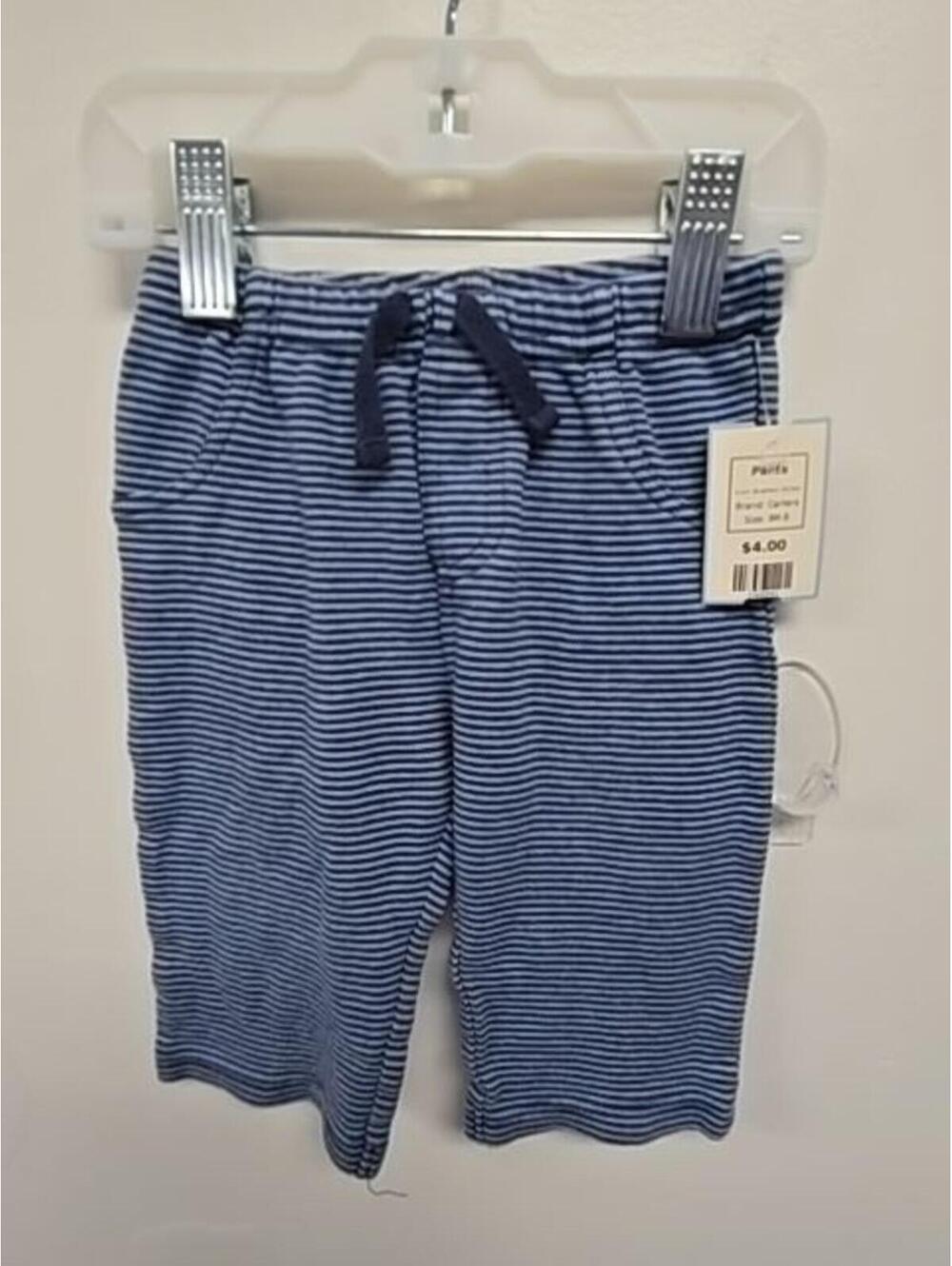 Blue/Navy Striped Carters Pants, 9M B